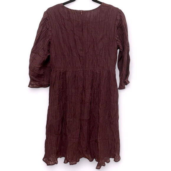 Roolee Mom 100% Linen Crinkle Dress with front pockets size small - Picture 2 of 12